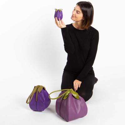 Eggplant leather handbag