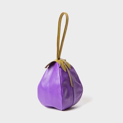 Eggplant leather handbag