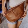 Crossbody leather belt bag