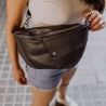 Crossbody leather belt bag