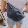 Crossbody leather belt bag