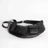 Leather fanny pack with compartments