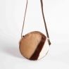 Round furry leather bag