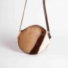 Round furry leather bag