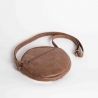 Round furry leather bag