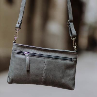 Rectangular crossbody leather bag with the Barcelona tile