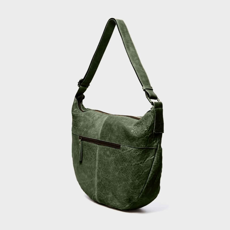 Bolso bandolera de piel verde hecho en España